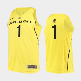 Oregon Ducks Bol Bol #1 Jersey Yellow Authentic College Basketball Jersey - Men's